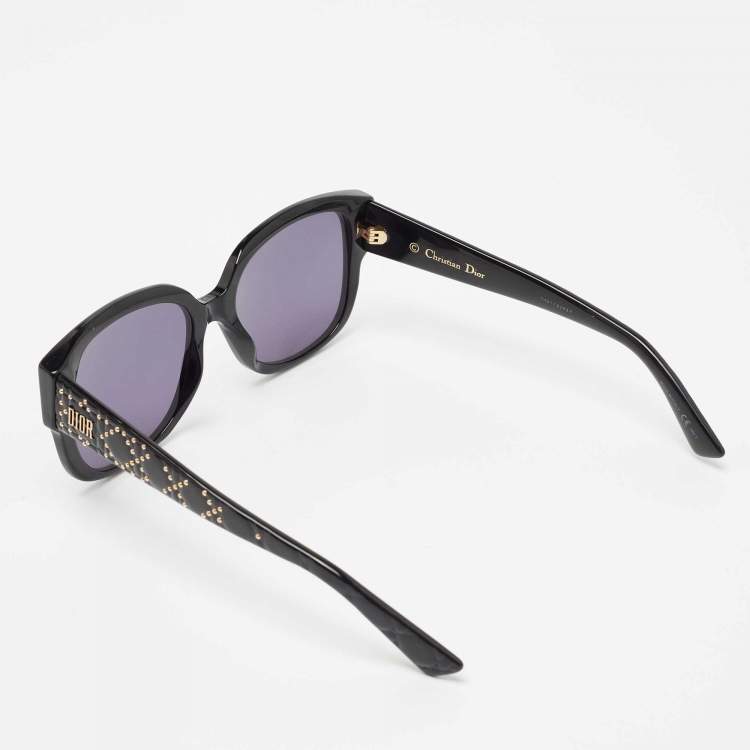 Pre Owned Dior Black / Grey LadyDiorStud Square sunglasses