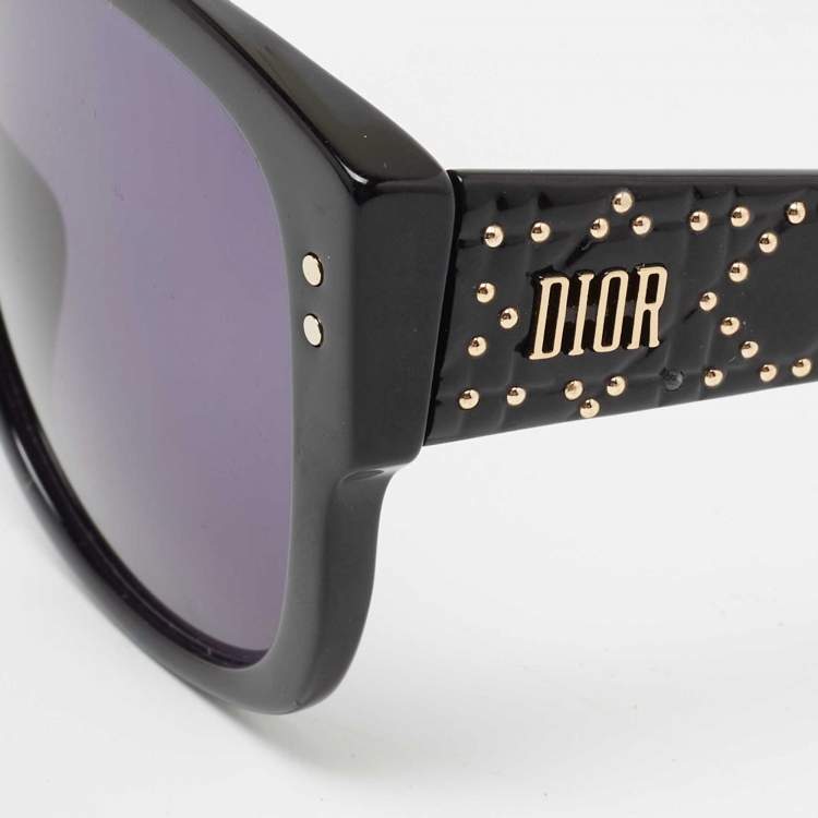 Pre Owned Dior Black / Grey LadyDiorStud Square sunglasses