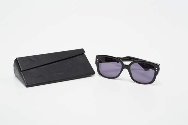 Pre Owned Dior Black / Grey LadyDiorStud Square sunglasses