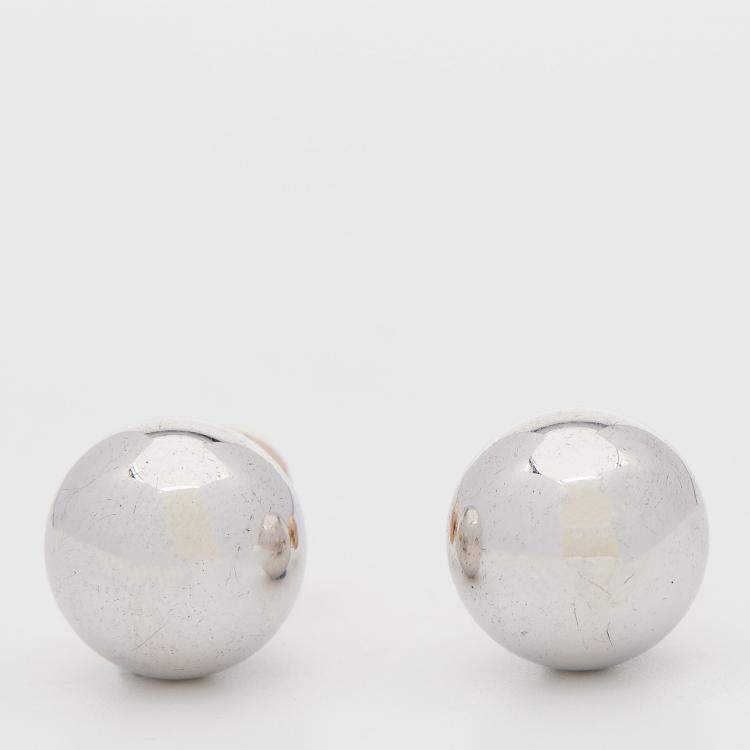 Pre Owned Dior Two Tone Mise En Dior Tribales Stud Earrings