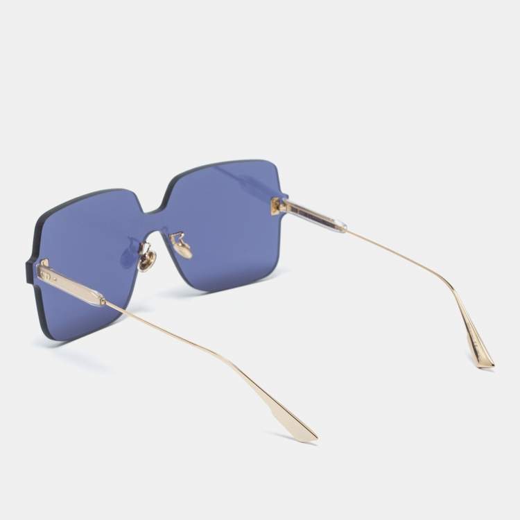 Pre Owned Dior Blue ColorQuake1 Shield Sunglasses