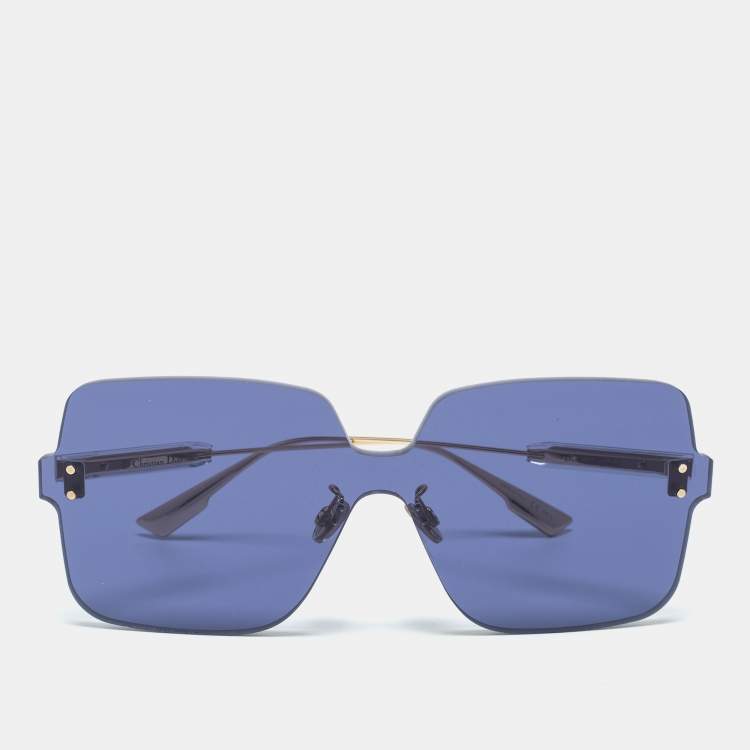 Pre Owned Dior Blue ColorQuake1 Shield Sunglasses