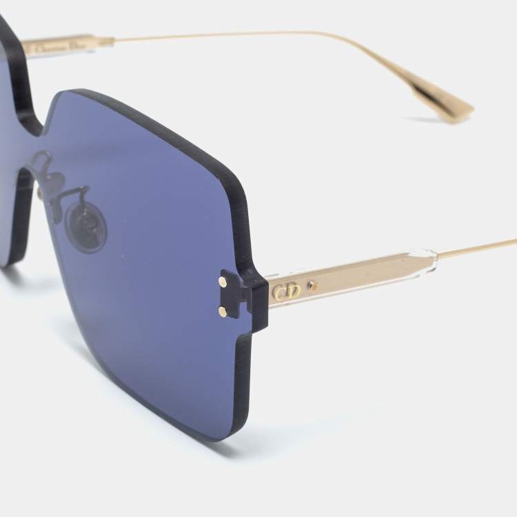 Pre Owned Dior Blue ColorQuake1 Shield Sunglasses