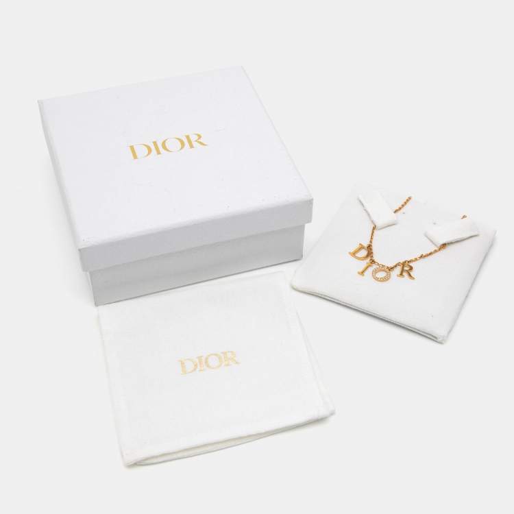 Pre Owned Dior Dio(r)evolution Crystal Gold Tone Necklace