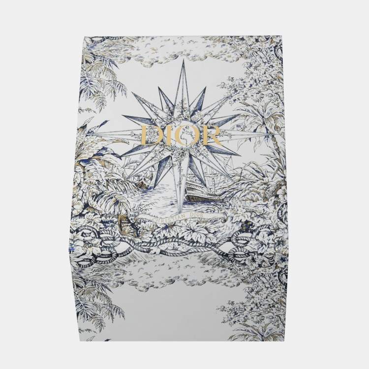 Pre Owned Dior Navy Blue Cannage Wool & Cashmere Scarf 