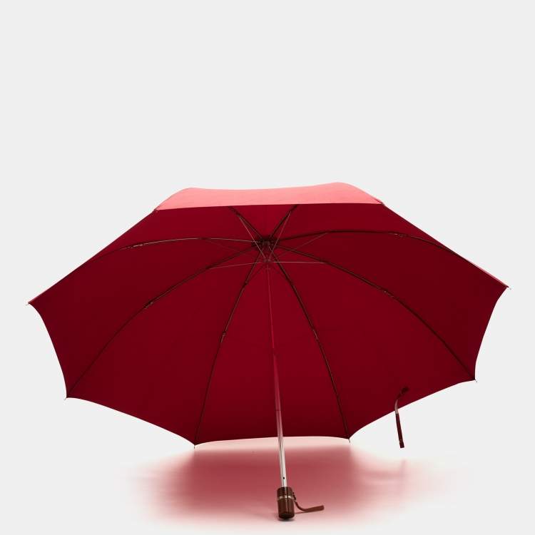 Pre Owned Dior Red Nylon Folding Umbrella