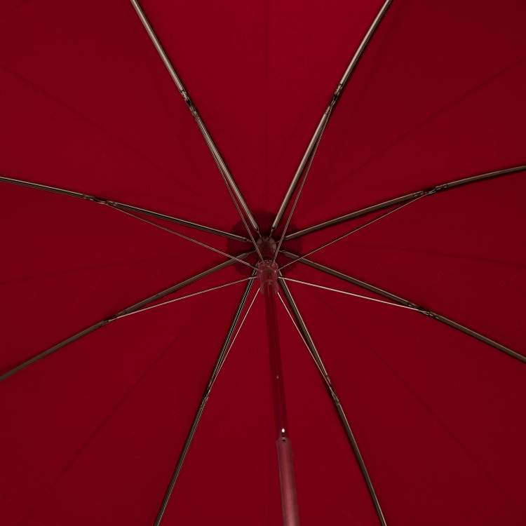 Pre Owned Dior Red Nylon Folding Umbrella