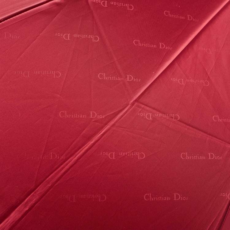 Pre Owned Dior Red Nylon Folding Umbrella