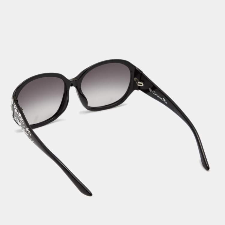 Pre Owned Dior Black 807Q8 DiorMinuitF Oval Sunglasses 