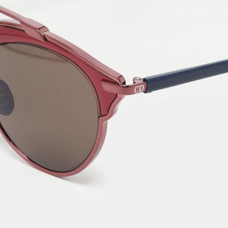 Pre Owned Dior Pink/Blue Dior So Real Round Sunglasses