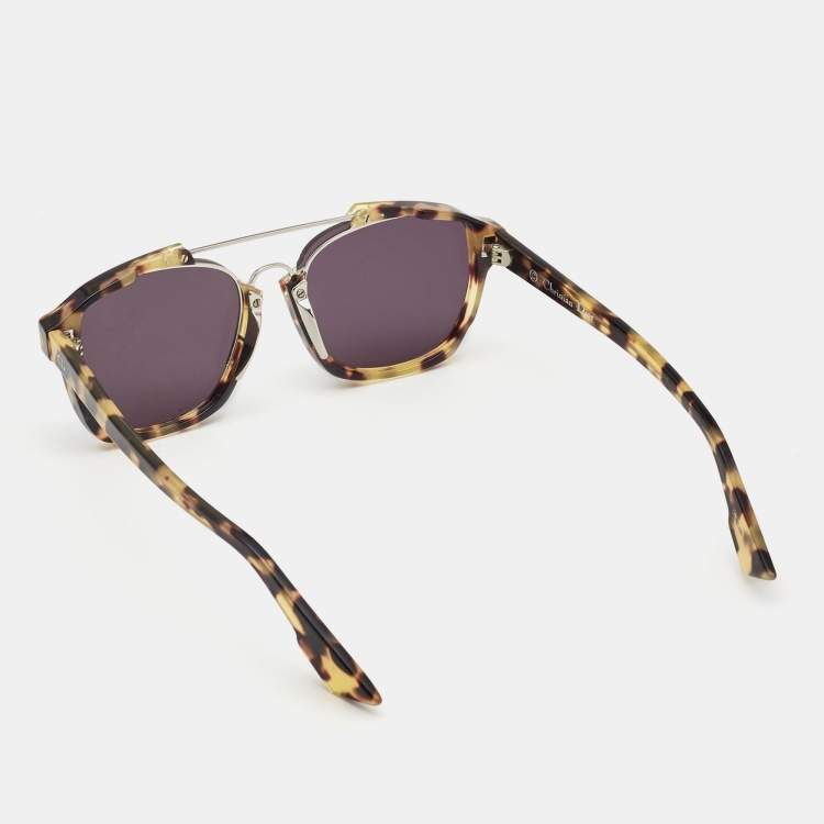 Pre Owned Dior Brown/Green Tortoise Abstract Mirrored Sunglasses