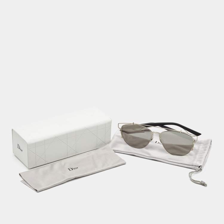 Pre Owned Dior Silver/Black 84J0T Dior Technologic Mirrored Sunglasses