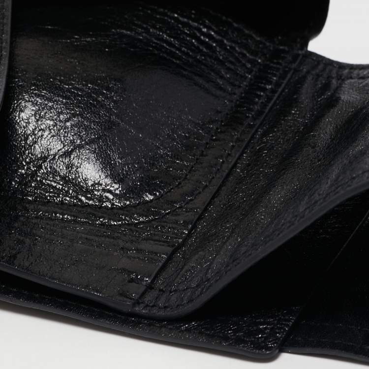 Pre Owned Dior Black Glossy Leather Saddle Wrap Belt