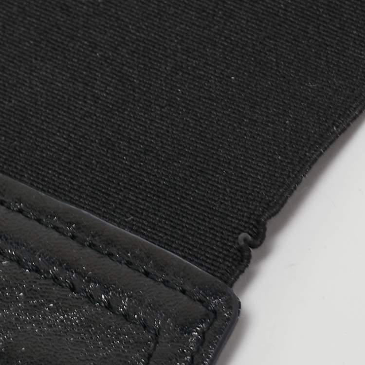 Pre Owned Dior Black Glossy Leather Saddle Wrap Belt