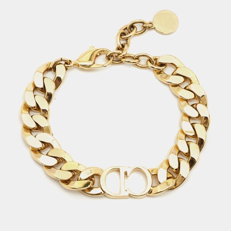 Pre Owned Dior Danseuse Étoile Gold Tone Bracelet 