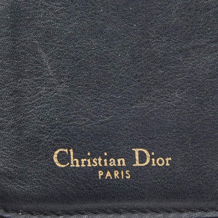 Pre Owned Dior Navy Blue/White Oblique Canvas Bifold iPhone Cover