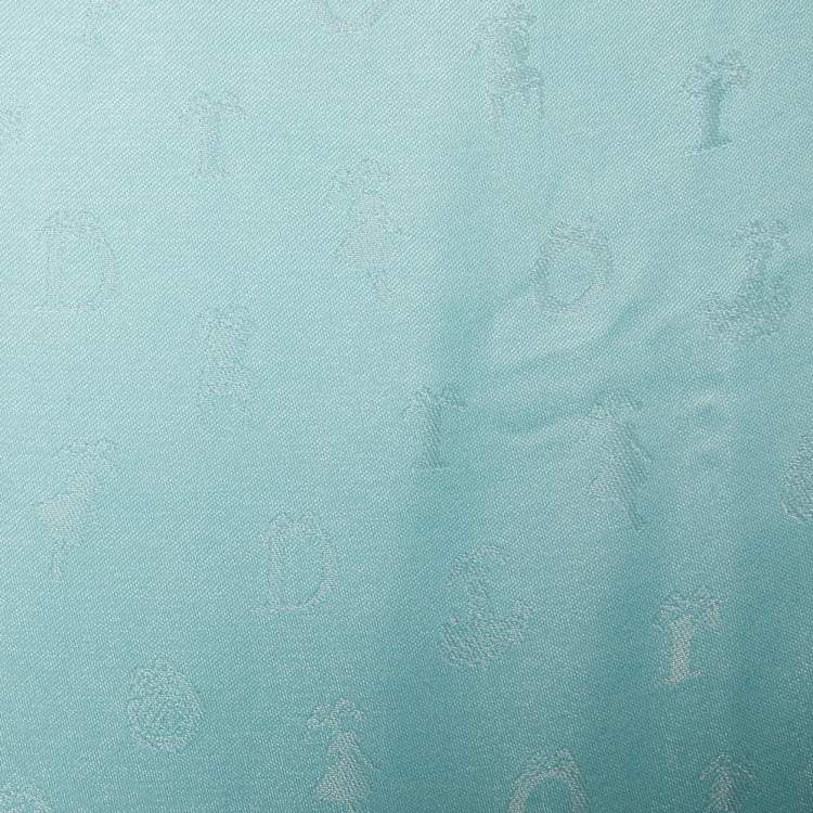 مملوكة مسبقًا Christian Dior Sea Green Lurex Silk Jacquard Scarf