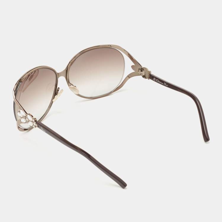 Pre Owned Dior Bronze Diorose S555M Oversized Sunglasses