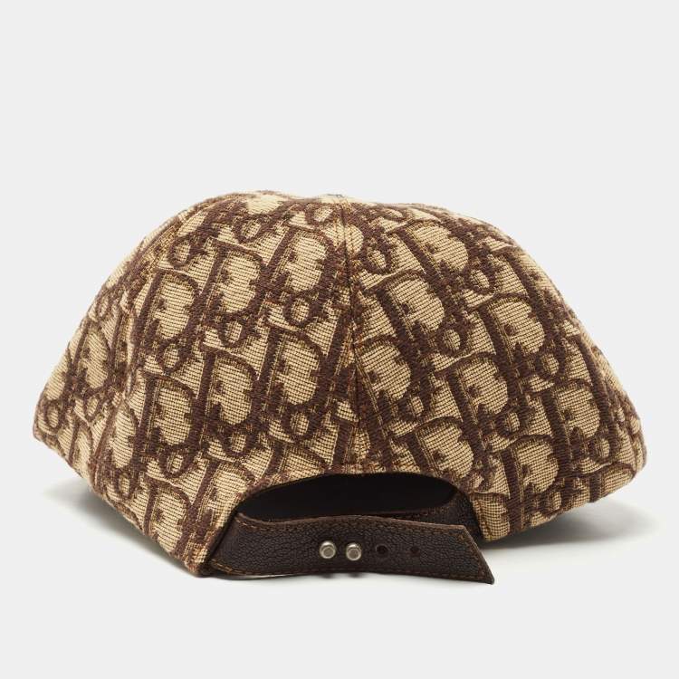 Pre Owned Dior Vintage Beige Oblique Canvas Baseball Cap
