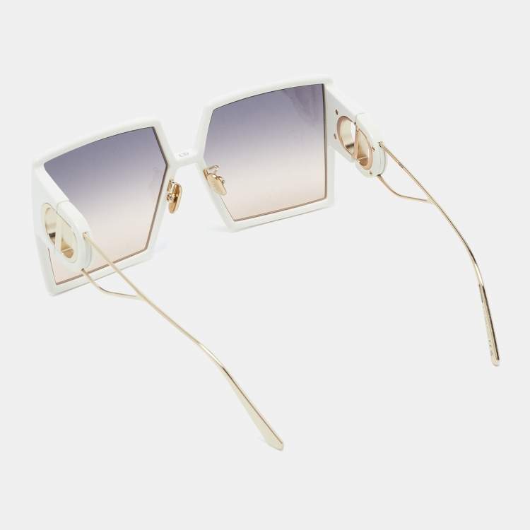 Pre Owned Dior White 30montaigne Gradient Oversized Sunglasses