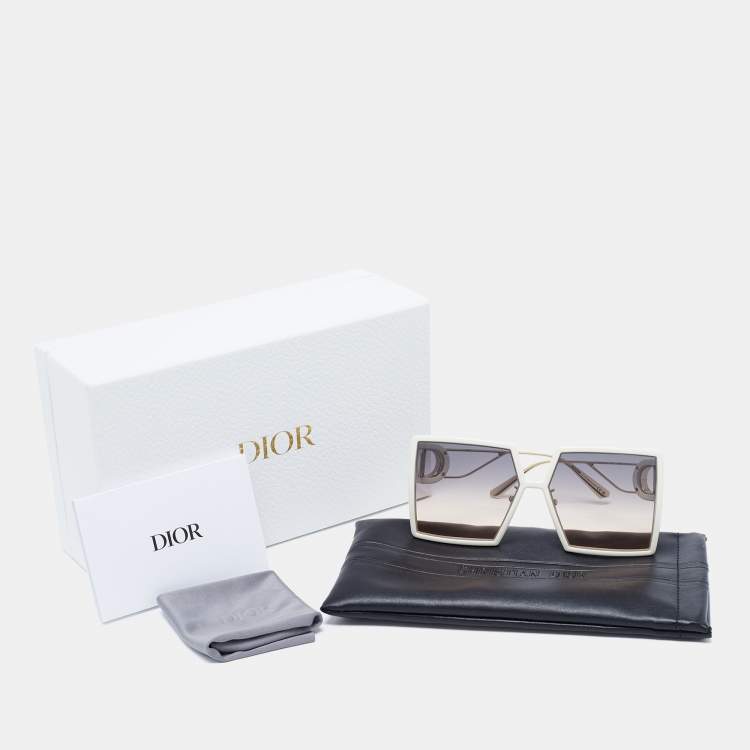 Pre Owned Dior White 30montaigne Gradient Oversized Sunglasses