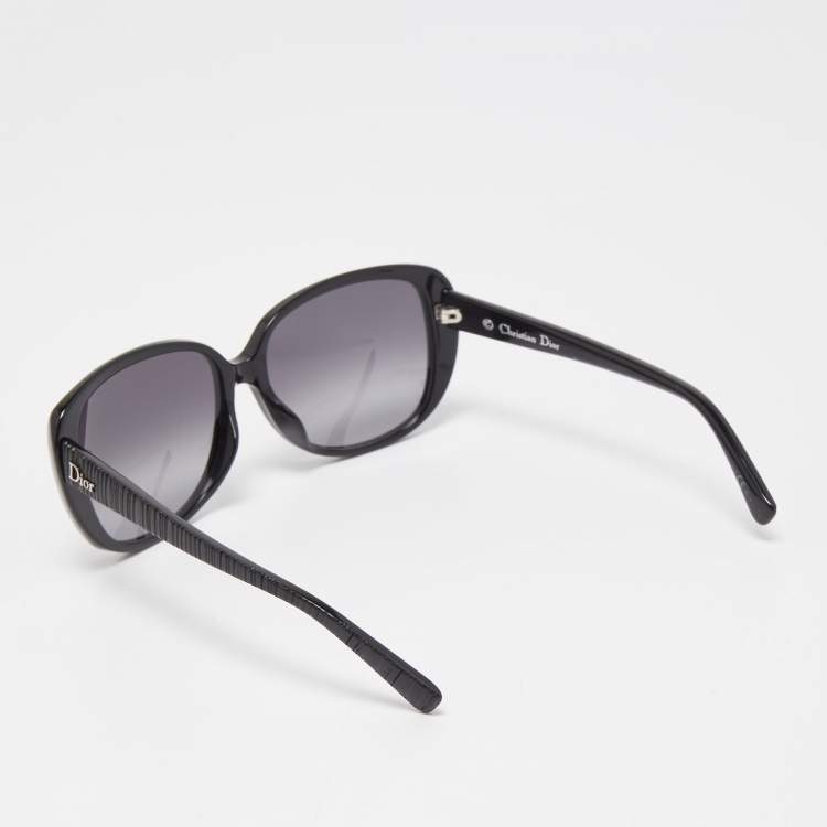 Pre Owned Dior Black Taffetas Oversized Sunglasses
