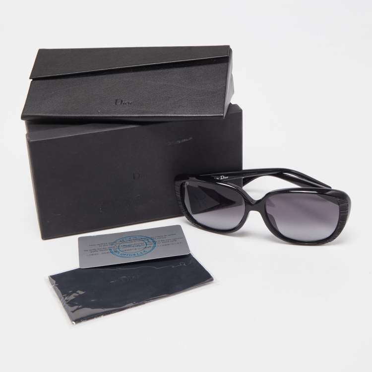 Pre Owned Dior Black Taffetas Oversized Sunglasses