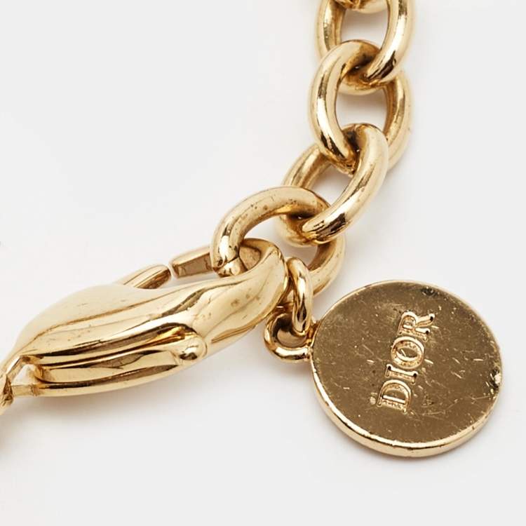 Pre Owned Dior Danseuse Étoile Gold Tone Bracelet