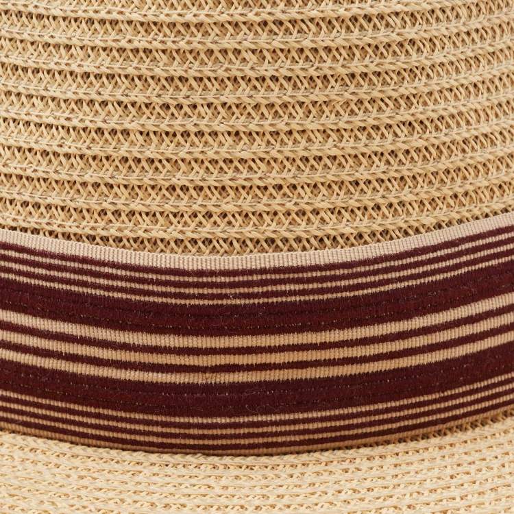 مملوكة مسبقًا Dior Beige Straw Small Brim Dioresort Hat