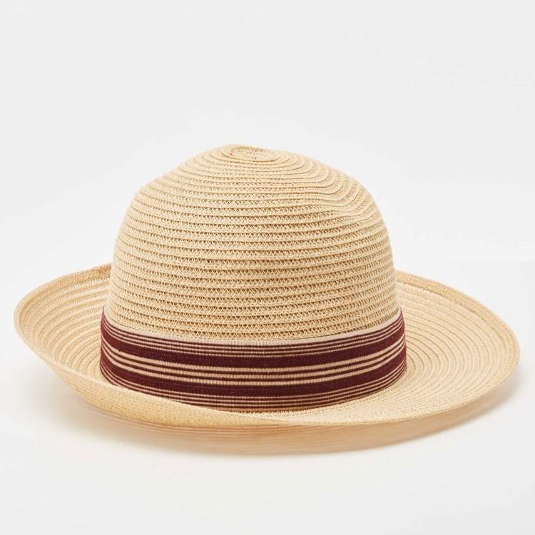 مملوكة مسبقًا Dior Beige Straw Small Brim Dioresort Hat