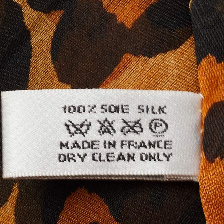 Pre Owned Dior Brown Leopard Print Silk Organza Scarf
