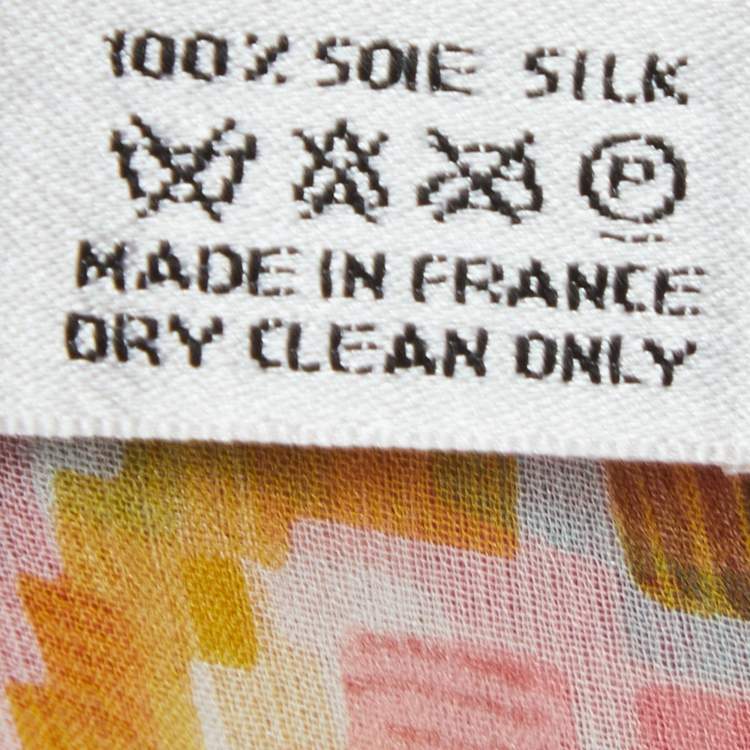 Pre Owned Dior Pink Aztec Print Silk Ruffled Scarf