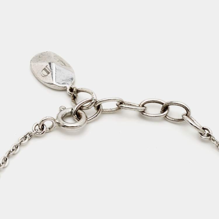 Pre Owned Dior Star Crystals SIlver Tone Bracelet