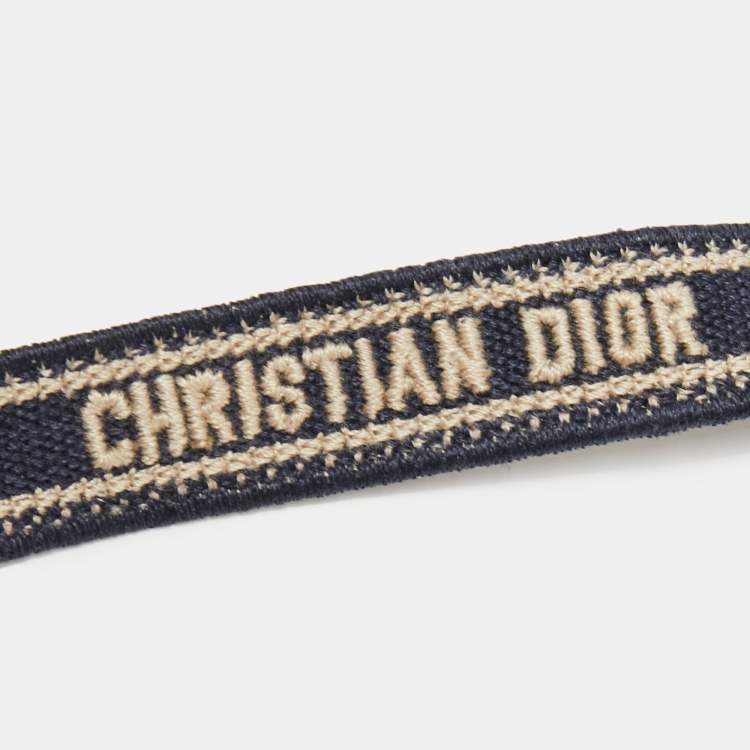 Pre Owned Dior Navy Blue Logo Embroidered Cotton Sunglasses Cord