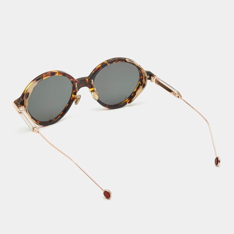 Pre Owned Dior Brown/Gold Tortoise Umbrage Round Sunglasses