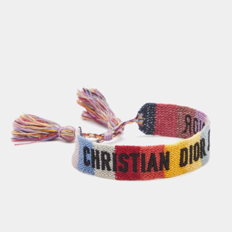 Pre Owned Dior Jadior Woven Fabric Bracelet