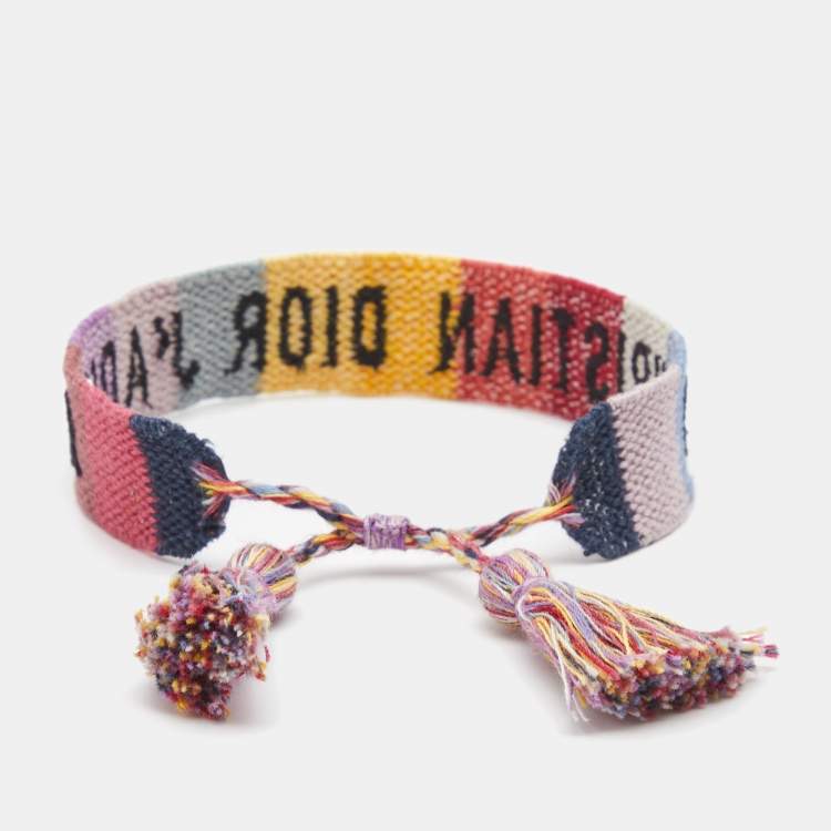 Pre Owned Dior Jadior Woven Fabric Bracelet