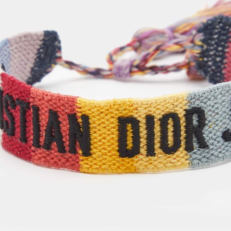 Pre Owned Dior Jadior Woven Fabric Bracelet
