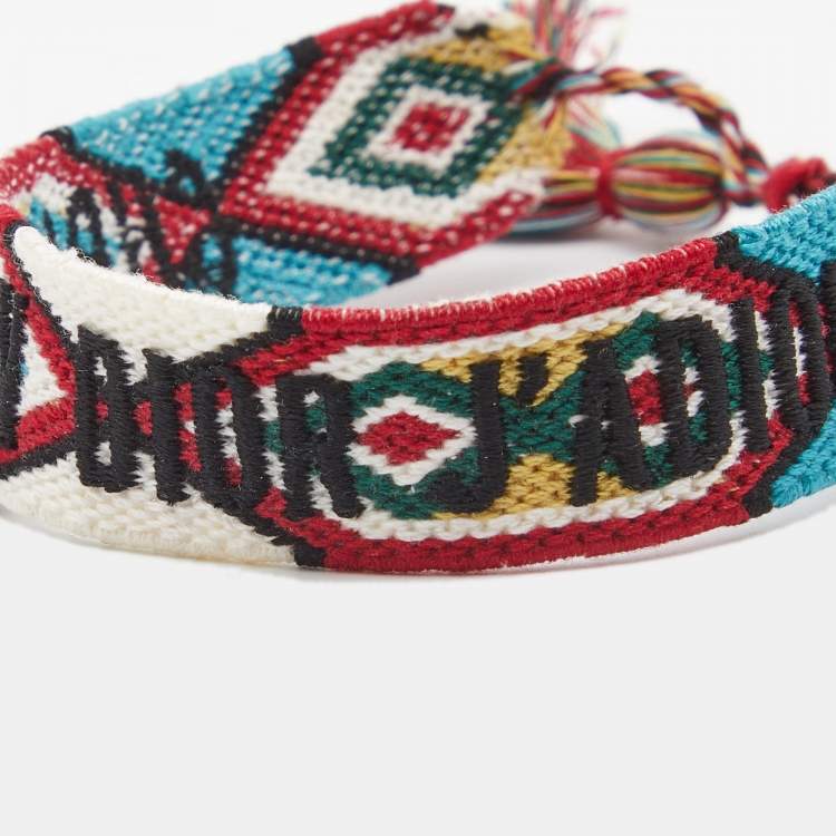 Pre Owned Dior Jadior Woven Fabric Bracelet