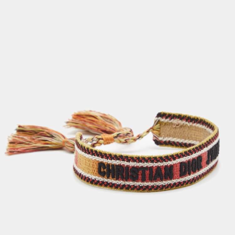 Pre Owned Dior Jadior Woven Fabric Bracelet