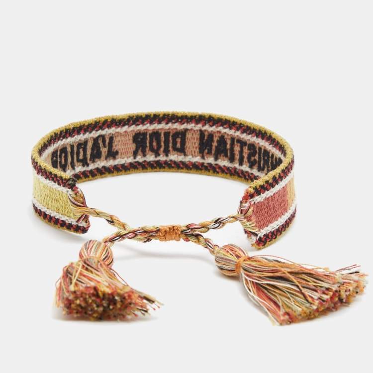 Pre Owned Dior Jadior Woven Fabric Bracelet