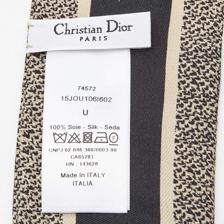 Pre Owned Dior Hazelnut / Black Toile de Jouy Sauvage Mitzah Printed Silk  Bandeau Scarf