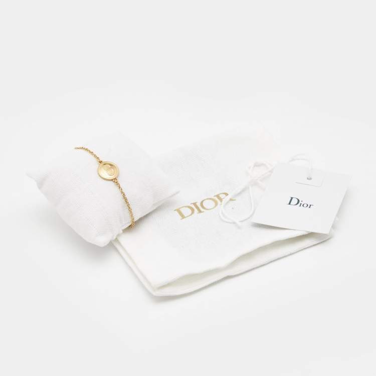 Pre Owned Dior CD Medallion Gold Tone Bracelet