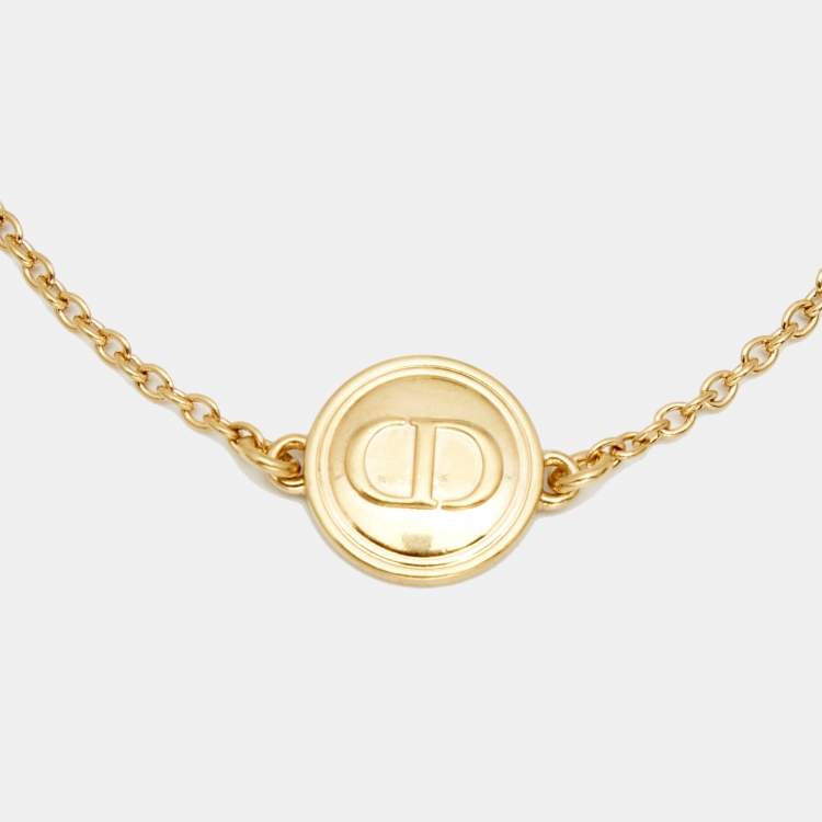 Pre Owned Dior CD Medallion Gold Tone Bracelet