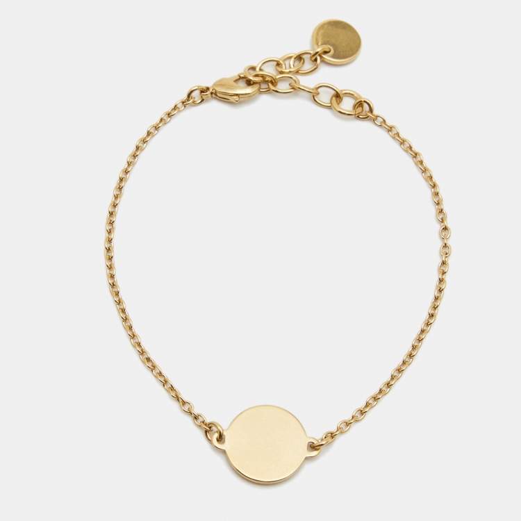 Pre Owned Dior CD Medallion Gold Tone Bracelet