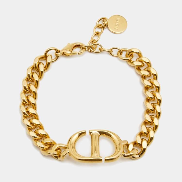 Pre Owned Dior 30 Montaigne Gold Tone Bracelet