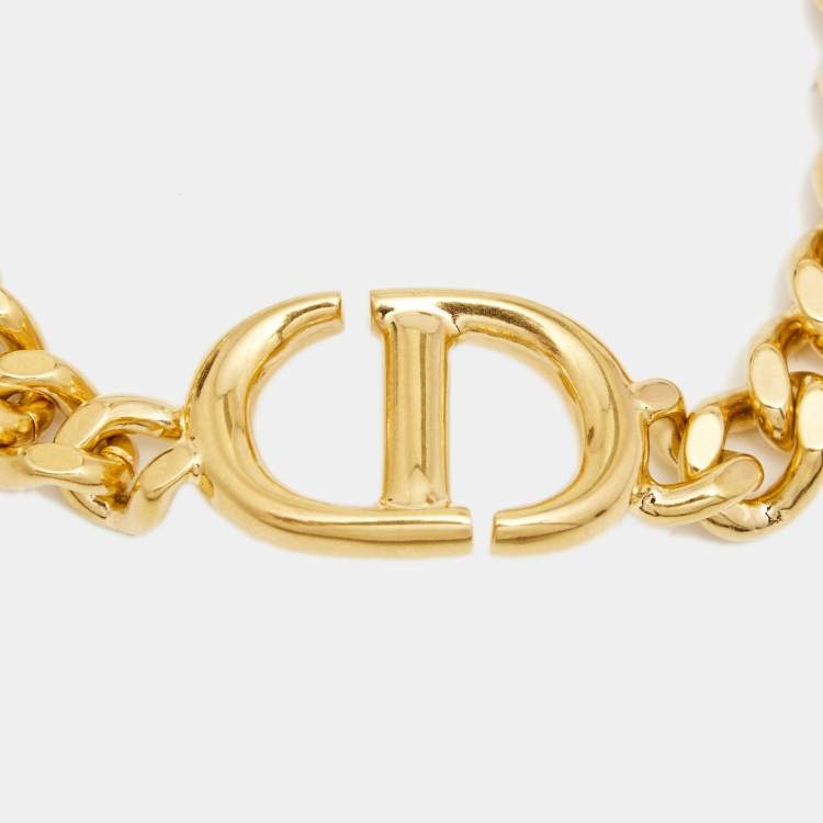 Pre Owned Dior 30 Montaigne Gold Tone Bracelet