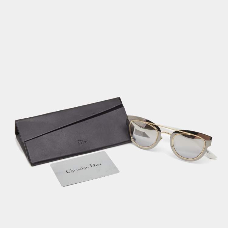 مملوكة مسبقًا Dior White/Silver Dior Chromic Mirror Cat Eye Sunglasses