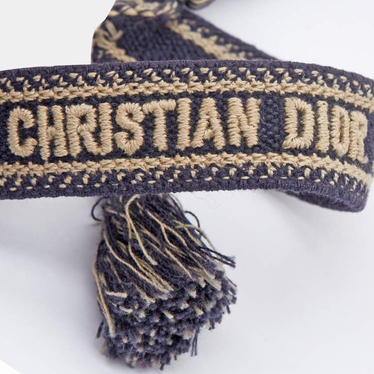 Pre Owned Dior J'adior Multicolor Woven Cotton Set of Two Adjustable Tassel Bracelets