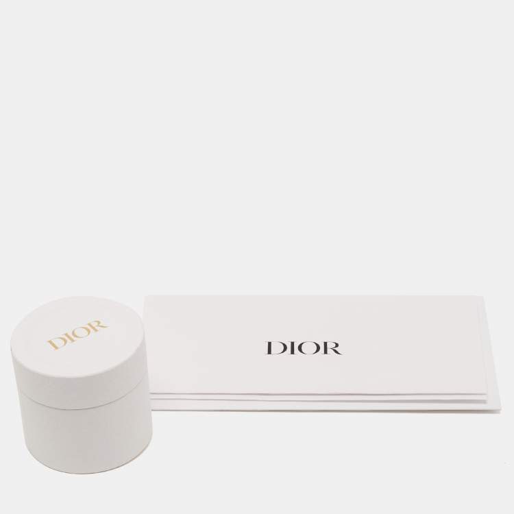 Pre Owned Dior White/Navy Blue Reve d'Infini Silk Mitzah Scarf